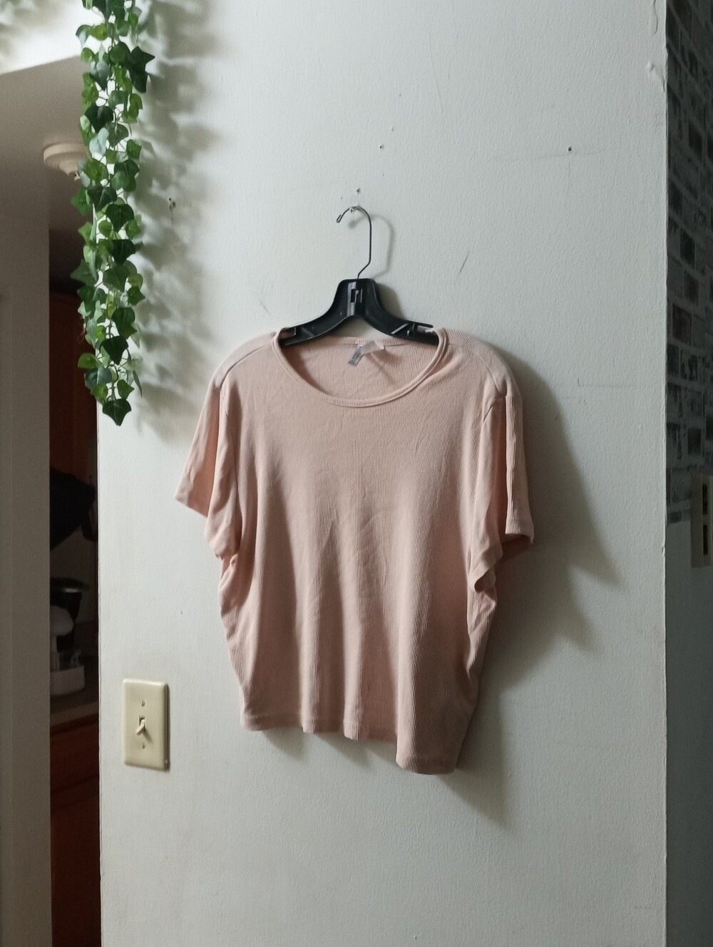 H&M Short Sleeve Crewneck Top - Light Blush